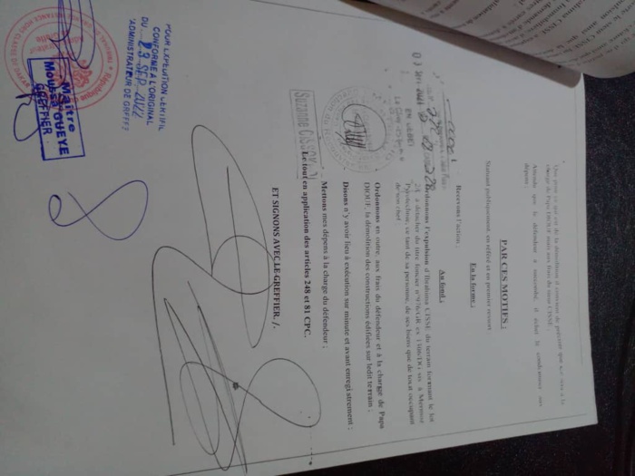 Accusé de faux et usage de faux sur un titre foncier à Mermoz : L'inspecteur des impôts livre sa version... Accusé de faux et usage de faux sur un titre foncier à Mermoz : L'inspecteur des impôts livre sa version...