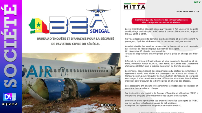 Sortie de piste de l’aéronef de type B737/300: De l’inopportunité du communiqué du ministère des transports avant le BEA… Sortie de piste de l’aéronef de type B737/300: De l’inopportunité du communiqué du ministère des transports avant le BEA…
