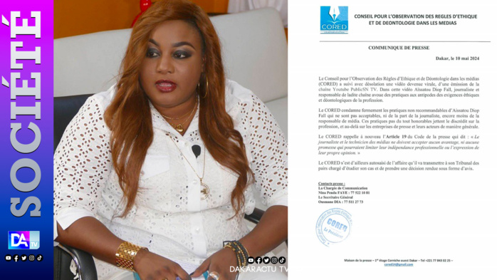Faute dans l’exercice de sa fonction: le CORED recadre Aïssatou Diop Fall. Faute dans l’exercice de sa fonction: le CORED recadre Aïssatou Diop Fall.