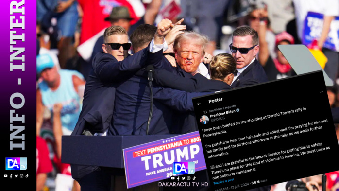 Biden "soulagé" d'apprendre que Trump est "sain et sauf et va bien" après les tirs pendant son meeting Biden "soulagé" d'apprendre que Trump est "sain et sauf et va bien" après les tirs pendant son meeting