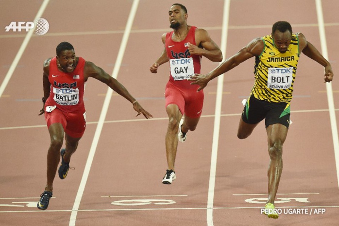 Athlétisme - Finale du 100m hommes à Pékin: Usain Bolt champion du monde en 9"79 Athlétisme - Finale du 100m hommes à Pékin: Usain Bolt champion du monde en 9"79