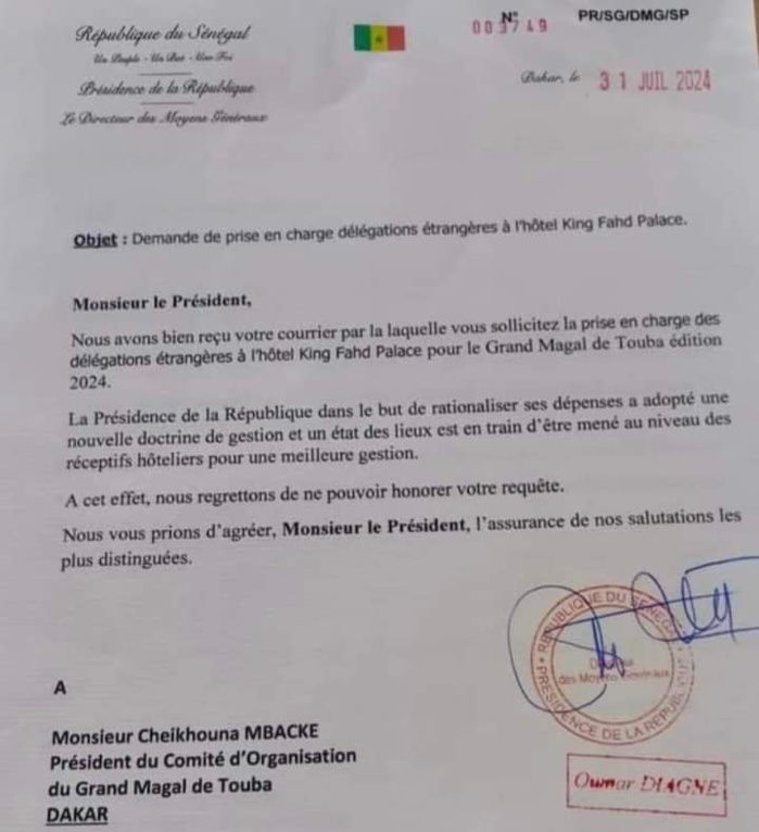 CONTOURS D’UNE POLÉMIQUE - La lettre de Serigne Cheikhouna…le refus de C. Omar Diagne de libérer le King Fahd pour les délégations du magal… la sortie de Cheikh Bass et la frustration des mourides CONTOURS D’UNE POLÉMIQUE - La lettre de Serigne Cheikhouna…le refus de C. Omar Diagne de libérer le King Fahd pour les délégations du magal… la sortie de Cheikh Bass et la frustration des mourides