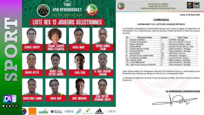 Afrobasket U18 : Parfait Adjivon dévoile ses 12 lionceaux Afrobasket U18 : Parfait Adjivon dévoile ses 12 lionceaux