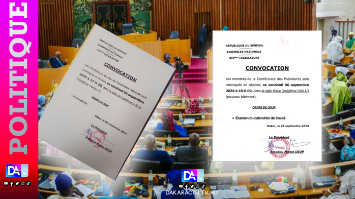 Dernière minute : le bureau de l’assemblée nationale et la conférence des présidents convoqués ce vendredi Dernière minute : le bureau de l’assemblée nationale et la conférence des présidents convoqués ce vendredi