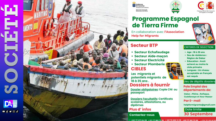 Lutte contre l'émigration irrégulière : Le programme Tierra Firme à la rescousse de potentiels candidats Lutte contre l'émigration irrégulière : Le programme Tierra Firme à la rescousse de potentiels candidats