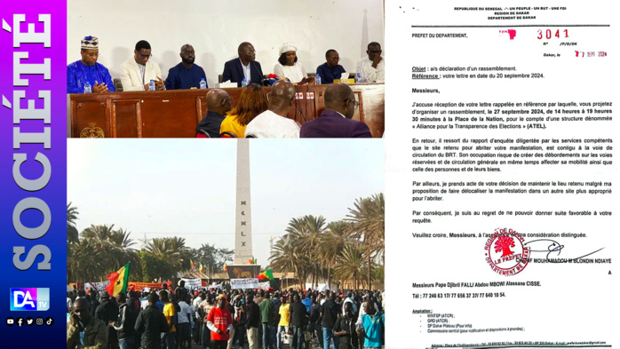 (Dernière minute) – Le rassemblement de ATEL interdit au motif que le « site retenu est contigu à la voie de circulation du BRT ». (Dernière minute) – Le rassemblement de ATEL interdit au motif que le « site retenu est contigu à la voie de circulation du BRT ».