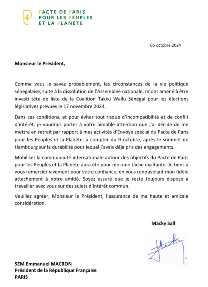 Retrait de Macky Sall des 4P: quand la lettre de l’ancien président confirme DakarActu Retrait de Macky Sall des 4P: quand la lettre de l’ancien président confirme DakarActu