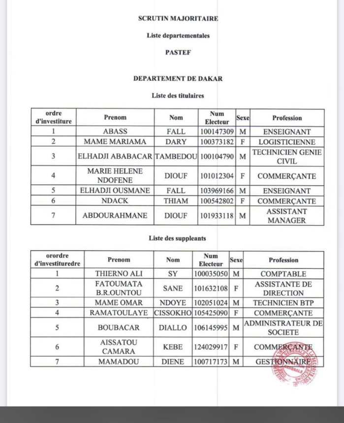Élection législative du 17 novembre : Abass Fall, tête de liste de Pastef à Dakar Élection législative du 17 novembre : Abass Fall, tête de liste de Pastef à Dakar
