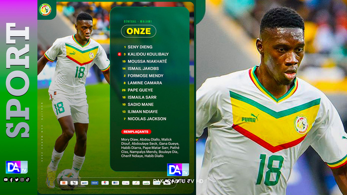 Sénégal vs Malawi : Le 11 de départ des Lions pour un duel décisif en éliminatoires de la CAN 2025 Sénégal vs Malawi : Le 11 de départ des Lions pour un duel décisif en éliminatoires de la CAN 2025