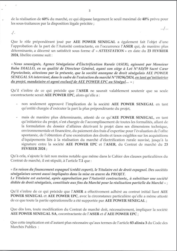 Affaire Scandale de l'Aser : AEE Power Sénégal et son DG, Saidou Kane envoient une sommation interpellative à Jean Michel Sene. Affaire Scandale de l'Aser : AEE Power Sénégal et son DG, Saidou Kane envoient une sommation interpellative à Jean Michel Sene.