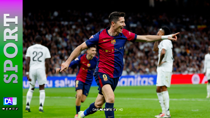 Espagne: le Barça corrige le Real à Madrid 4-0 avec un doublé de Lewandowski Espagne: le Barça corrige le Real à Madrid 4-0 avec un doublé de Lewandowski