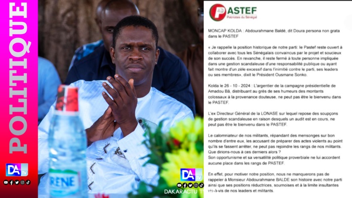 MONCAP KOLDA : Abdourahmane Baldé, dit Doura persona non grata dans le PASTEF MONCAP KOLDA : Abdourahmane Baldé, dit Doura persona non grata dans le PASTEF