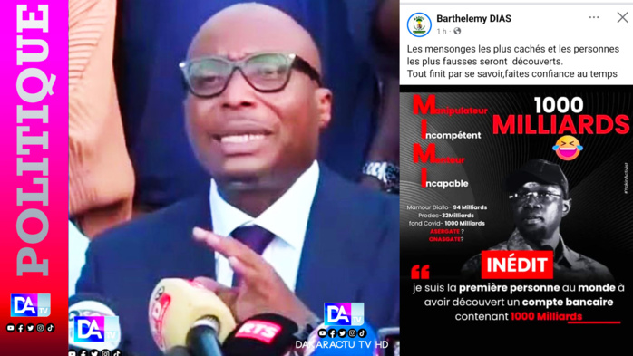 1000 millards dans un compte bancaire / Barth amusé par la déclaration de Sonko: « Les mensonges les plus cachés et les personnes les plus fausses seront découverts » 1000 millards dans un compte bancaire / Barth amusé par la déclaration de Sonko: « Les mensonges les plus cachés et les personnes les plus fausses seront découverts »