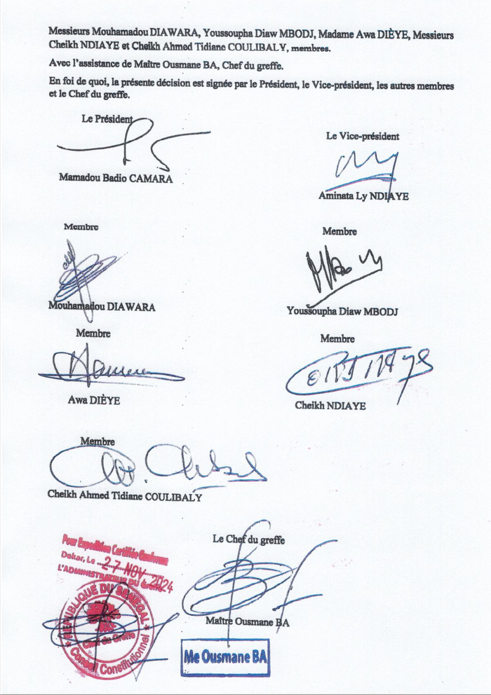 Résultas des élections législatives 2024 : le conseil constitutionnel confirme la victoire du Pastef avec 1.991.770 voix obtenues Résultas des élections législatives 2024 : le conseil constitutionnel confirme la victoire du Pastef avec 1.991.770 voix obtenues