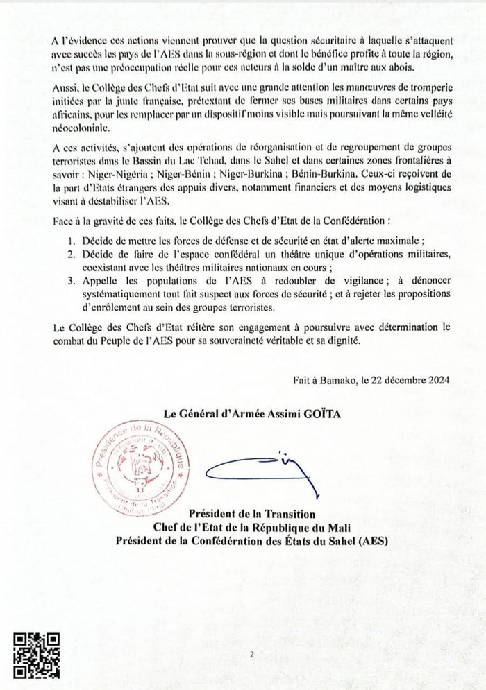 Mali, Niger et Burkina rejettent le délai de rétraction accordé par la Cedeao Mali, Niger et Burkina rejettent le délai de rétraction accordé par la Cedeao