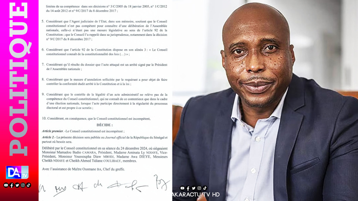 Requête de Barthélemy Dias: le Conseil constitutionnel se déclare incompétent Requête de Barthélemy Dias: le Conseil constitutionnel se déclare incompétent