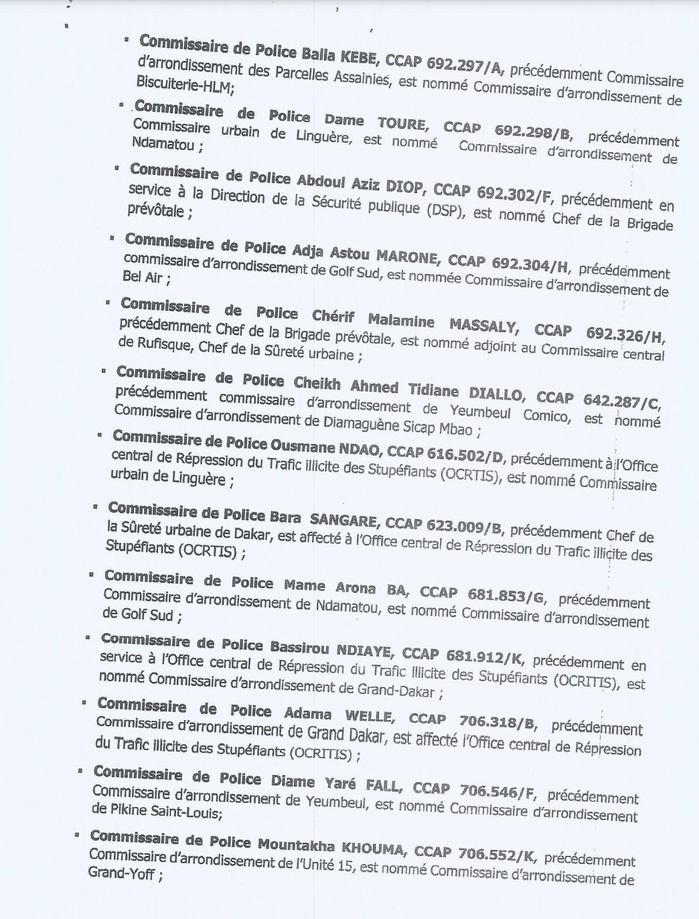 Sécurité publique : vaste chamboulement dans les rangs de la police nationale Sécurité publique : vaste chamboulement dans les rangs de la police nationale