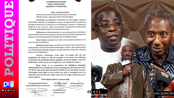 Affaire Farba Ngom : le collectif des avocats dénonce une procédure obscure et inéquitable Affaire Farba Ngom : le collectif des avocats dénonce une procédure obscure et inéquitable