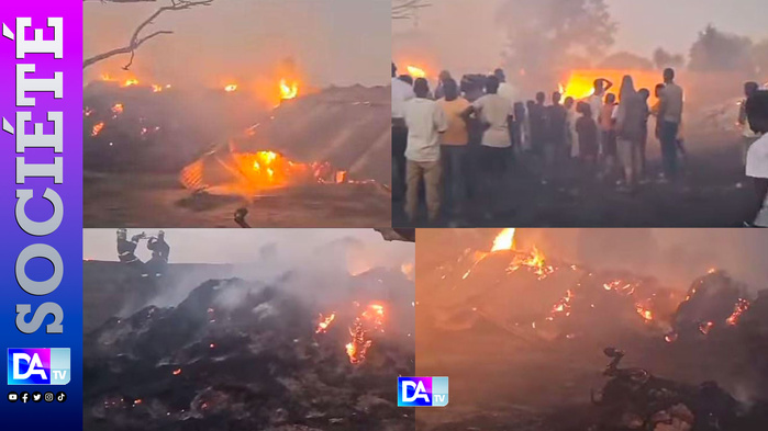 Guinguinéo : Un violent incendie cause d'énormes dégâts à Altou Gagnick Guinguinéo : Un violent incendie cause d'énormes dégâts à Altou Gagnick
