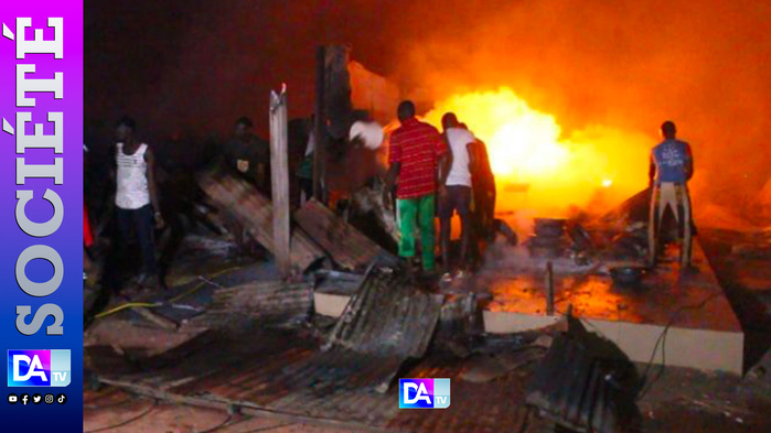 Ziguinchor : un incendie ravage des cantines au marché Boucotte Ziguinchor : un incendie ravage des cantines au marché Boucotte