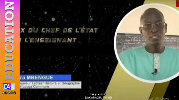 Grand Prix du Chef de l'État pour l'Enseignant : Bara Mbengue, lauréat de la 3e Édition Grand Prix du Chef de l'État pour l'Enseignant : Bara Mbengue, lauréat de la 3e Édition