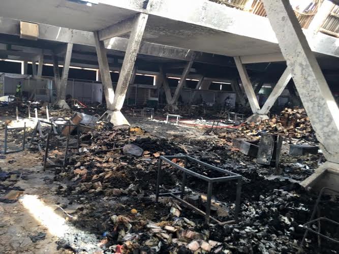 Les images des dégâts causés par l'incendie au pavillon vert du CICES