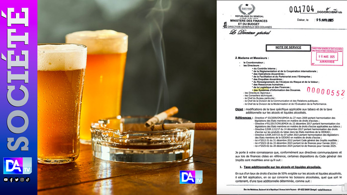 Douanes : Application d’une taxe additionnelle sur les alcools, la taxe spécifique sur les tabacs désormais fixée à 70 % Douanes : Application d’une taxe additionnelle sur les alcools, la taxe spécifique sur les tabacs désormais fixée à 70 %
