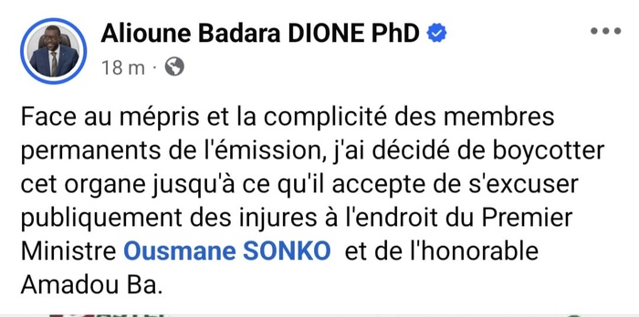 Communiqué du BP de Pastef : Le ministre de la Microfinance boycotte TFM Communiqué du BP de Pastef : Le ministre de la Microfinance boycotte TFM