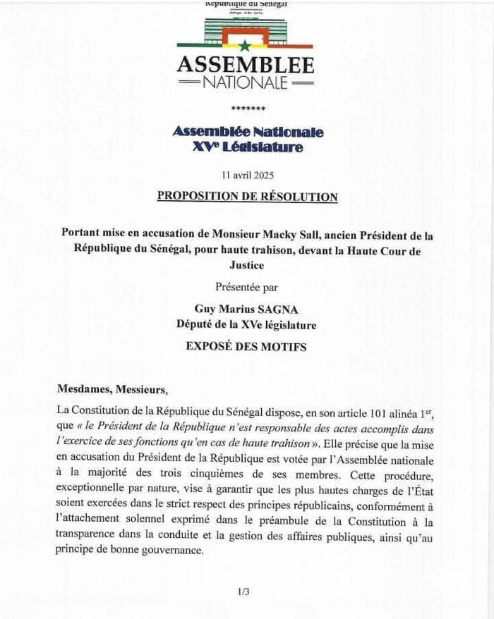 Dette cachée - « falsification » de chiffres : le député Guy Marius Sagna introduit à l’Assemblée nationale une proposition de mise en accusation de Macky Sall Dette cachée - « falsification » de chiffres : le député Guy Marius Sagna introduit à l’Assemblée nationale une proposition de mise en accusation de Macky Sall
