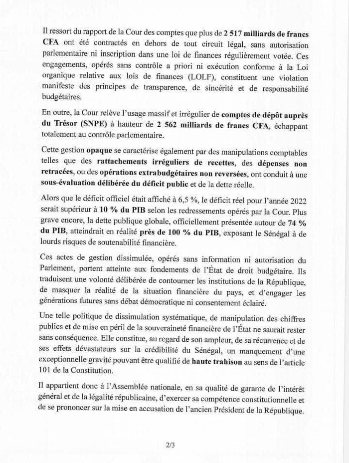 Dette cachée - « falsification » de chiffres : le député Guy Marius Sagna introduit à l’Assemblée nationale une proposition de mise en accusation de Macky Sall Dette cachée - « falsification » de chiffres : le député Guy Marius Sagna introduit à l’Assemblée nationale une proposition de mise en accusation de Macky Sall