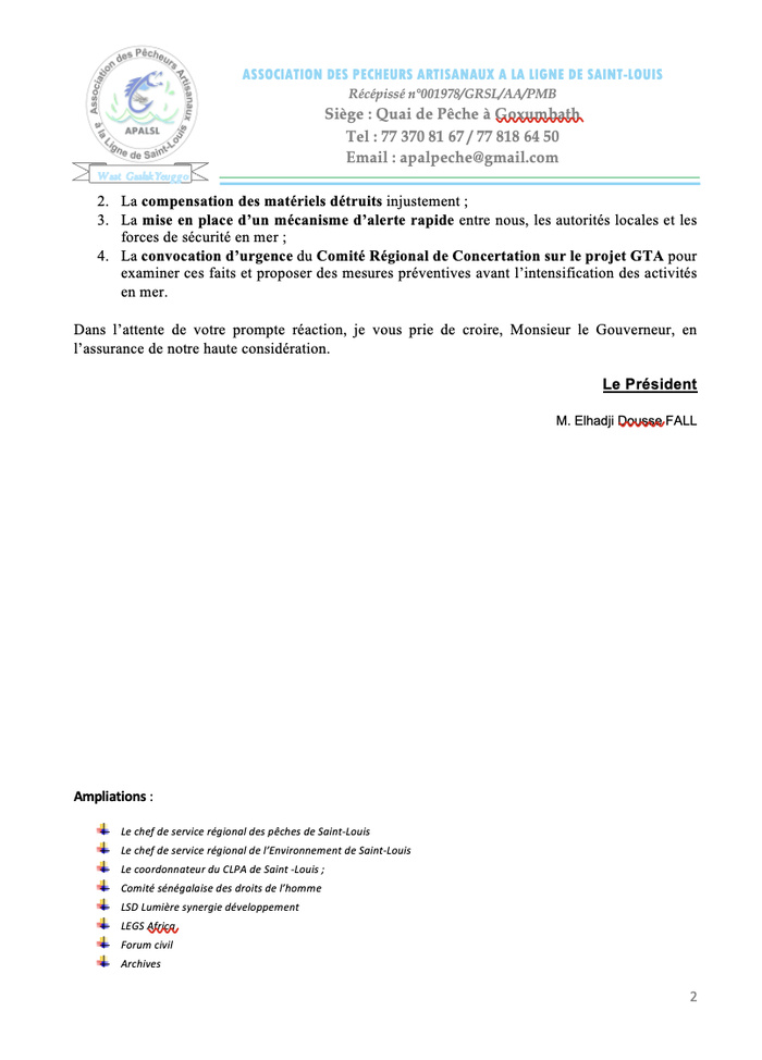 Exécution du GTA : les pêcheurs artisanaux de Saint-Louis dénoncent l’arraisonnement de 12 de leurs bateaux et alertent sur les incidents du projet gazier Exécution du GTA : les pêcheurs artisanaux de Saint-Louis dénoncent l’arraisonnement de 12 de leurs bateaux et alertent sur les incidents du projet gazier