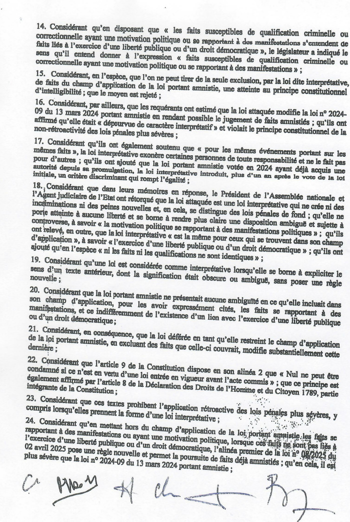 Recours de l'opposition : Le Conseil constitutionnel sénégalais déclare la loi d'interprétation sur l'amnistie non conforme