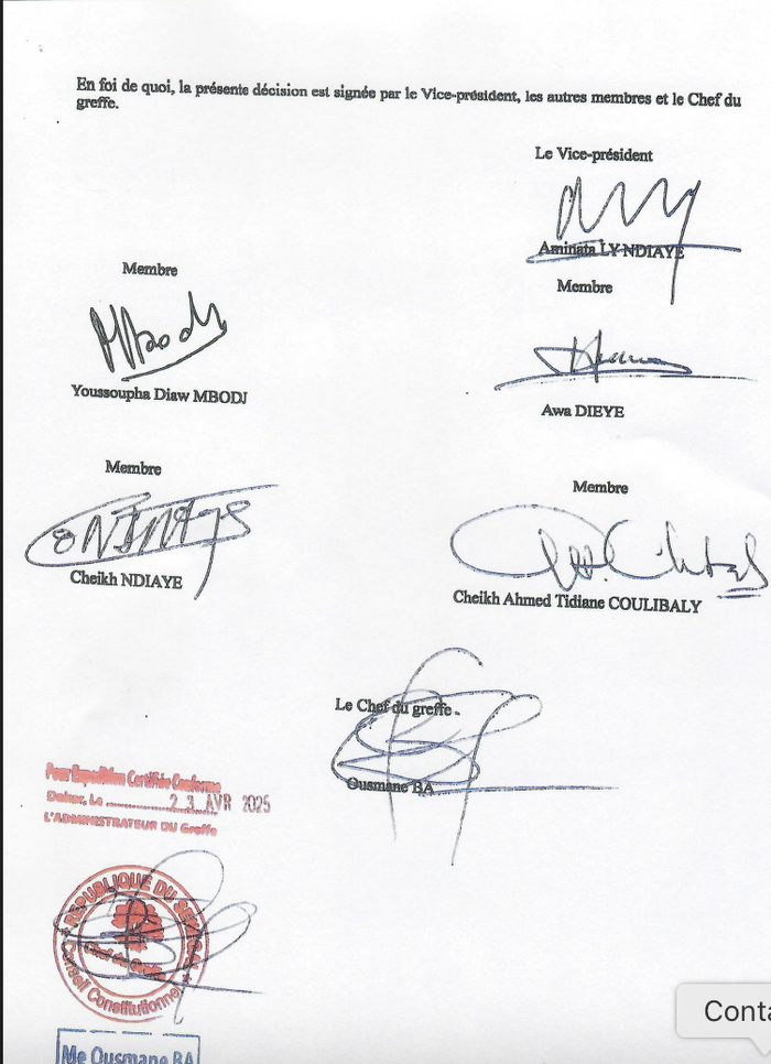 Recours de l'opposition : Le Conseil constitutionnel sénégalais déclare la loi d'interprétation sur l'amnistie non conforme