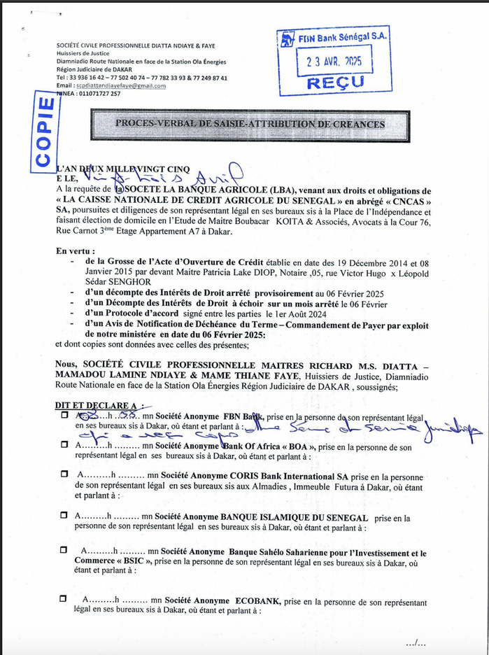 Affaire ECOTRA-LBA - Impôts : Deux nouvelles demandes de fermeture des comptes de la société de l’homme d’affaires Abdoulaye Sylla Affaire ECOTRA-LBA - Impôts : Deux nouvelles demandes de fermeture des comptes de la société de l’homme d’affaires Abdoulaye Sylla