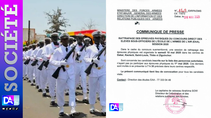Armée de l’air : Rattrapage des épreuves physiques du concours des sous-officiers, ce samedi 10 mai Armée de l’air : Rattrapage des épreuves physiques du concours des sous-officiers, ce samedi 10 mai