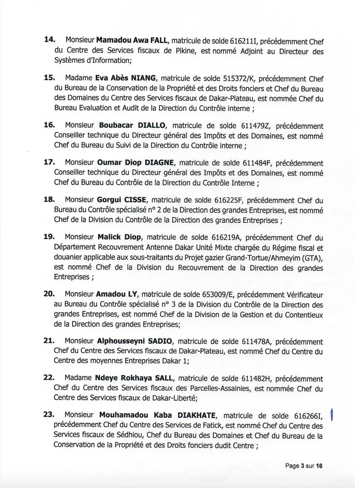 DGID : Jeux de chaises musicales chez les inspecteurs des impôts et des domaines DGID : Jeux de chaises musicales chez les inspecteurs des impôts et des domaines