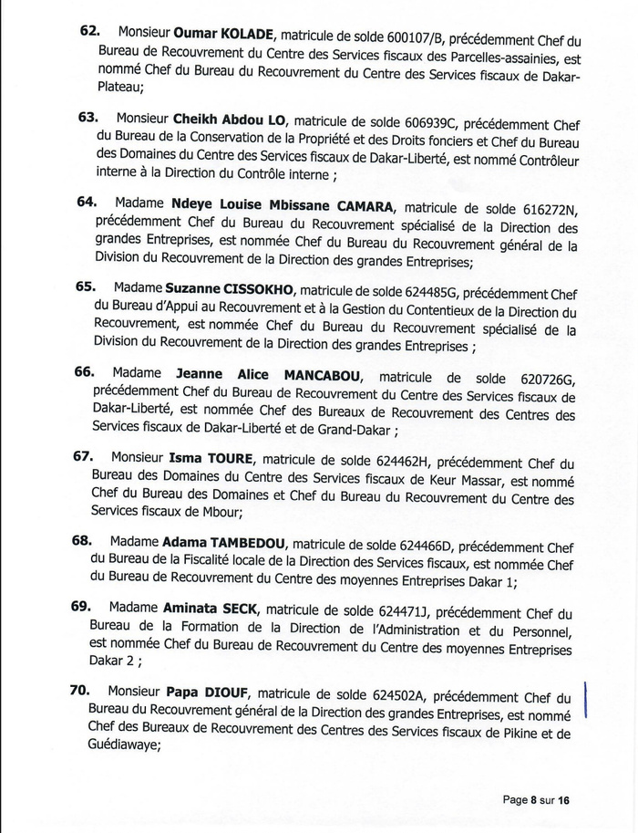 DGID : Jeux de chaises musicales chez les inspecteurs des impôts et des domaines DGID : Jeux de chaises musicales chez les inspecteurs des impôts et des domaines