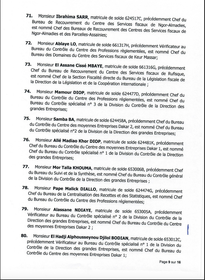 DGID : Jeux de chaises musicales chez les inspecteurs des impôts et des domaines DGID : Jeux de chaises musicales chez les inspecteurs des impôts et des domaines