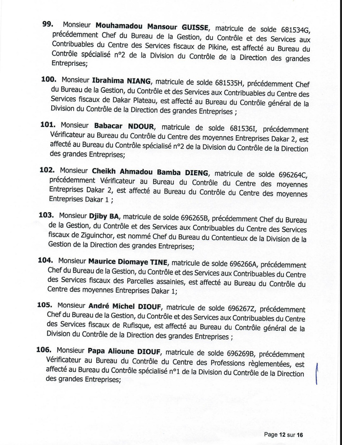 DGID : Jeux de chaises musicales chez les inspecteurs des impôts et des domaines DGID : Jeux de chaises musicales chez les inspecteurs des impôts et des domaines