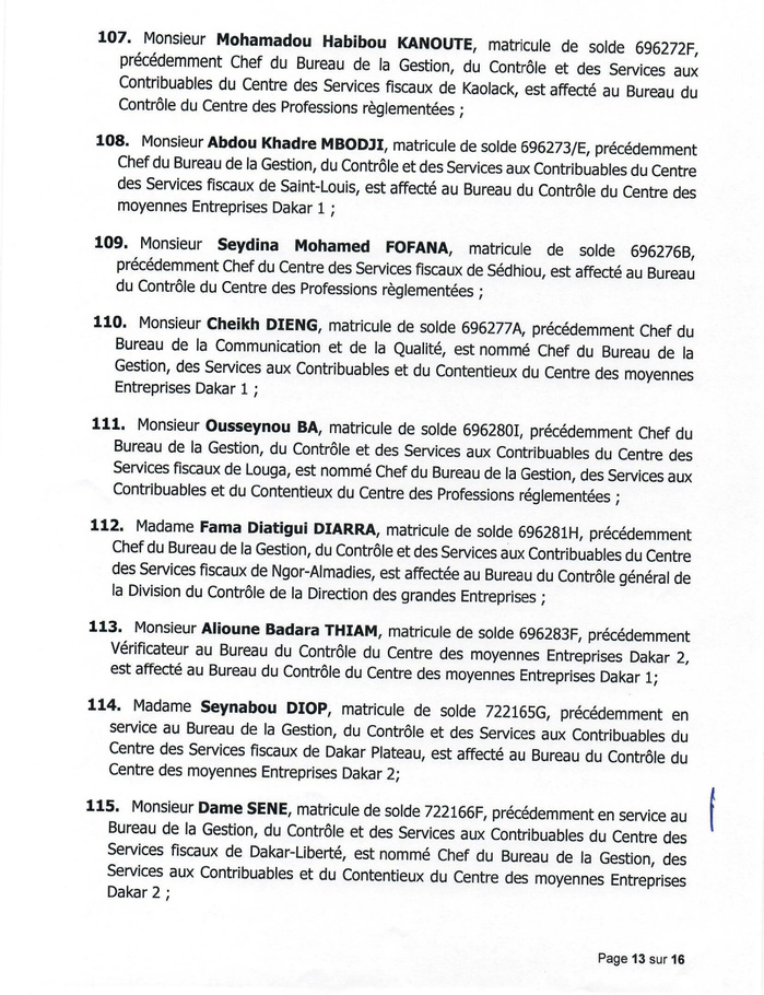 DGID : Jeux de chaises musicales chez les inspecteurs des impôts et des domaines DGID : Jeux de chaises musicales chez les inspecteurs des impôts et des domaines