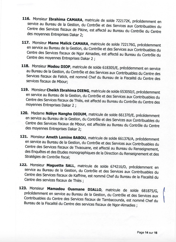 DGID : Jeux de chaises musicales chez les inspecteurs des impôts et des domaines DGID : Jeux de chaises musicales chez les inspecteurs des impôts et des domaines