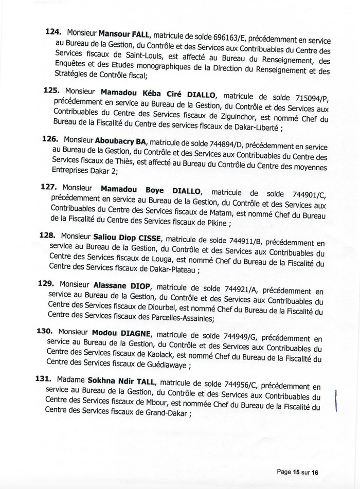 DGID : Jeux de chaises musicales chez les inspecteurs des impôts et des domaines DGID : Jeux de chaises musicales chez les inspecteurs des impôts et des domaines