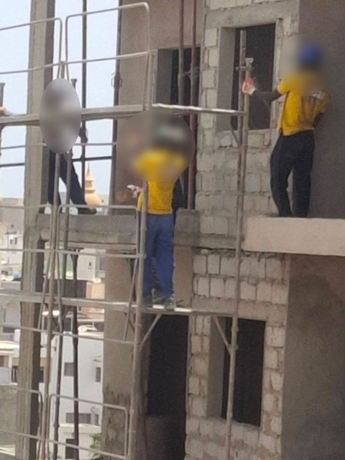 Cité Keur Gorgui : Des ouvriers sans protection travaillent au 6e étage d'un chantier Cité Keur Gorgui : Des ouvriers sans protection travaillent au 6e étage d'un chantier