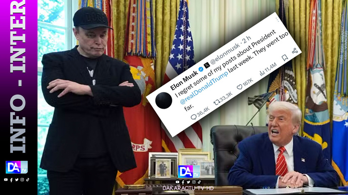 Musk regrette d’être « allé trop loin » dans ses critiques contre Trump Musk regrette d’être « allé trop loin » dans ses critiques contre Trump