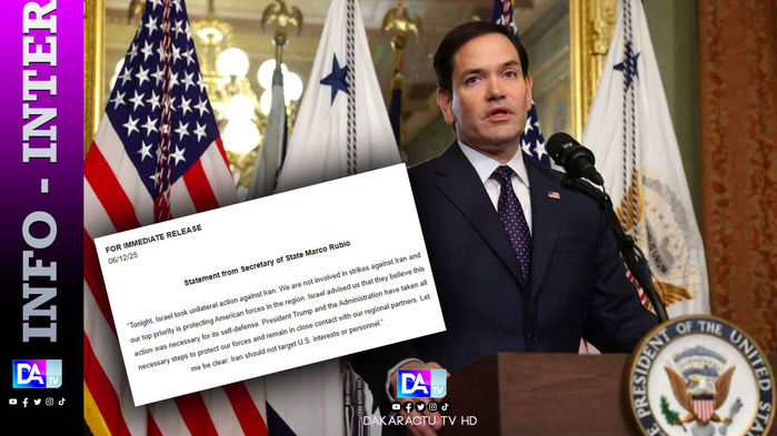 Le Secrétaire d'État Marco Rubio commente les frappes israéliennes contre l'Iran Le Secrétaire d'État Marco Rubio commente les frappes israéliennes contre l'Iran