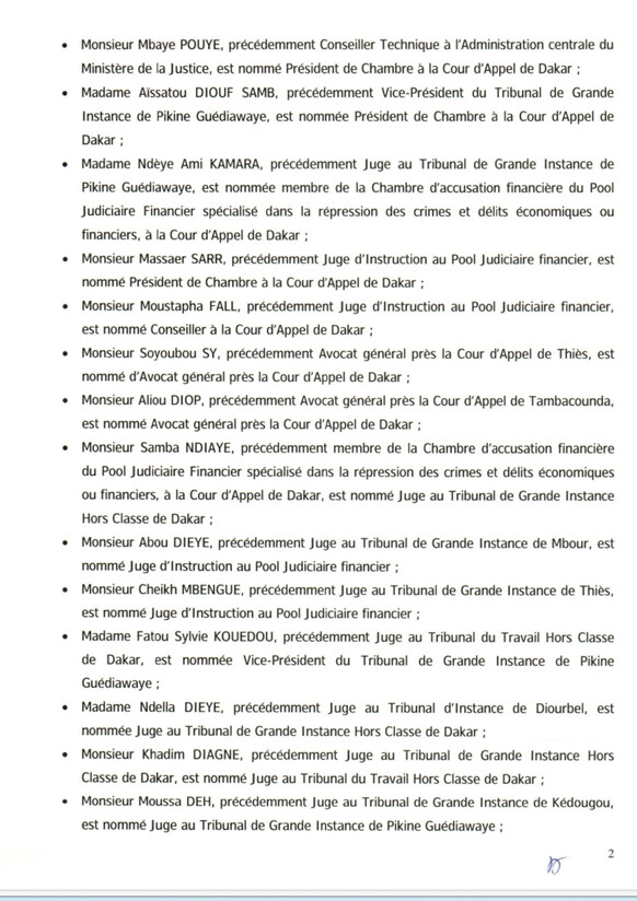 Conseil Supérieur de la Magistrature : Vague de nominations à la Cour suprême, à l’administration centrale et dans les juridictions régionales