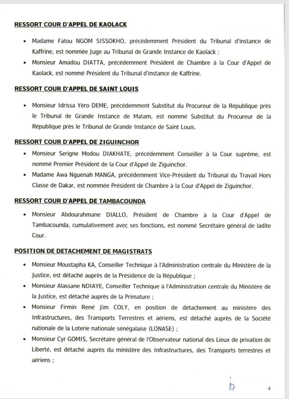 Conseil Supérieur de la Magistrature : Vague de nominations à la Cour suprême, à l’administration centrale et dans les juridictions régionales