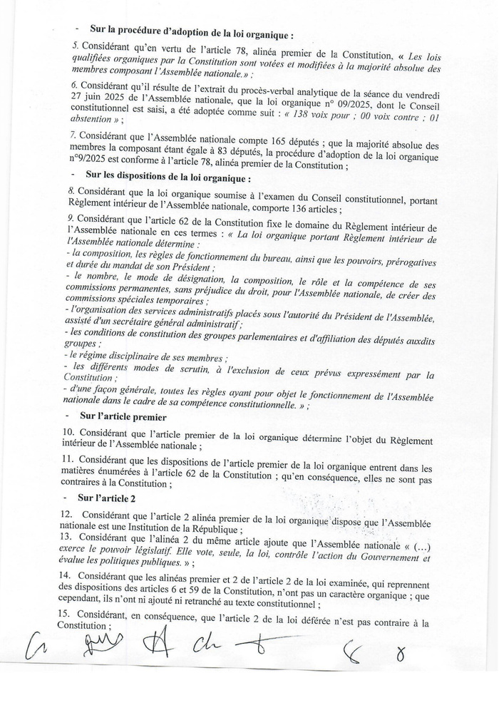 Convocation des magistrats à l’Assemblée nationale : Le Conseil Constitutionnel a tranché !