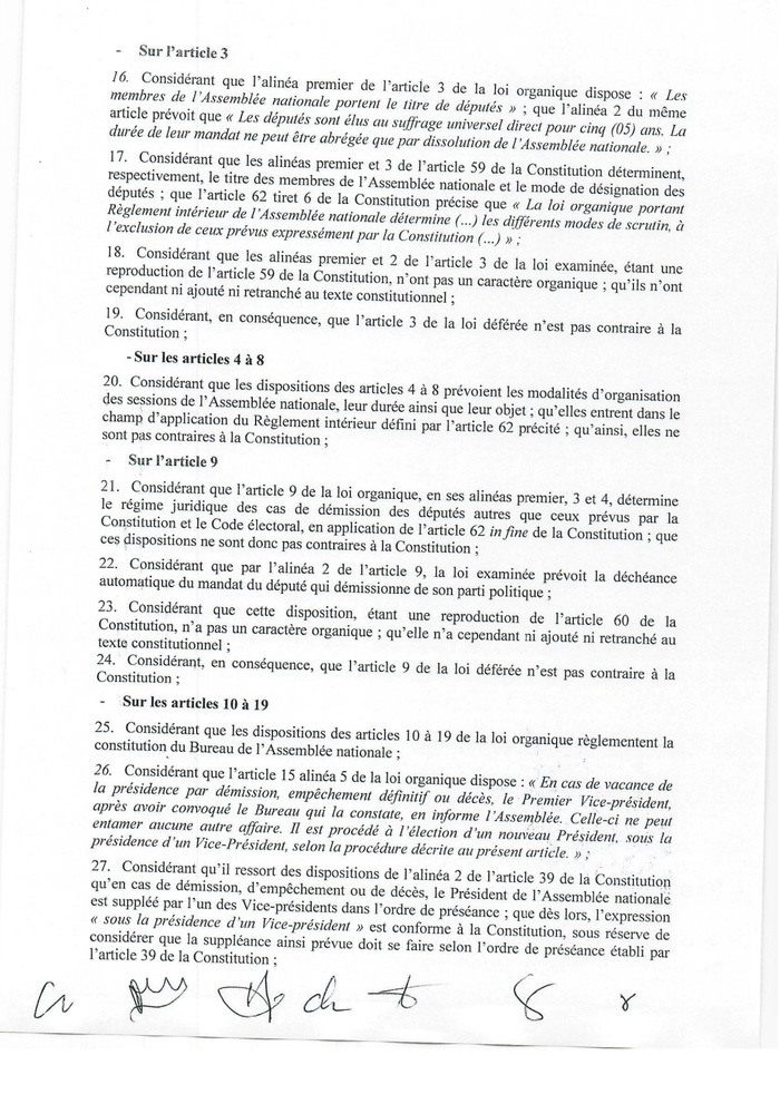 Convocation des magistrats à l’Assemblée nationale : Le Conseil Constitutionnel a tranché !