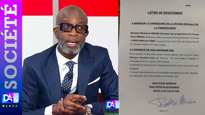 Menace d’incendier GFM : Ibrahima Guèye « Nay Leer » présente ses excuses, Bouba Ndour retire sa plainte Menace d’incendier GFM : Ibrahima Guèye « Nay Leer » présente ses excuses, Bouba Ndour retire sa plainte